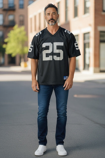 Charlie Garner Oakland Raiders #25 NFL Jersey – Adidas Vintage Raiders Jersey Black – Men’s Large