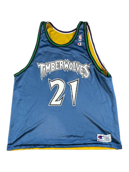Vintage NBA Reversible Jersey – Kobe Bryant LA Lakers #8 / Kevin Garnett Minnesota Timberwolves #21 – Champion XXL – Pre-Loved