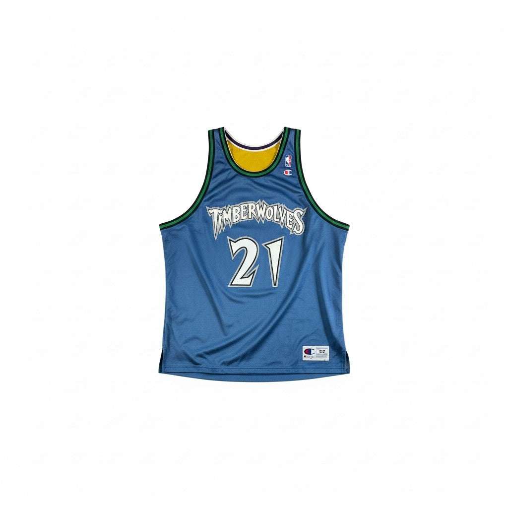 Vintage NBA Reversible Jersey – Kobe Bryant LA Lakers #8 / Kevin Garnett Minnesota Timberwolves #21 – Champion XXL – Pre-Loved