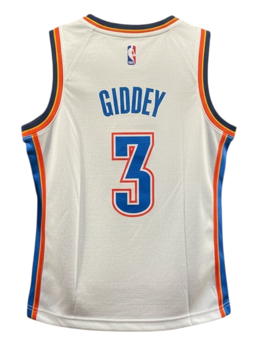 Josh Giddey #3 OKC Thunder NBA Jersey – White – Kids Small – Brand New