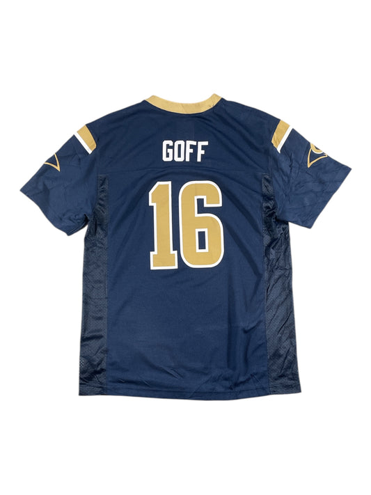 Los Angeles Rams Jared Goff #16 Nike NFL Jersey – Navy/Gold (Youth XL, Pre-Loved)