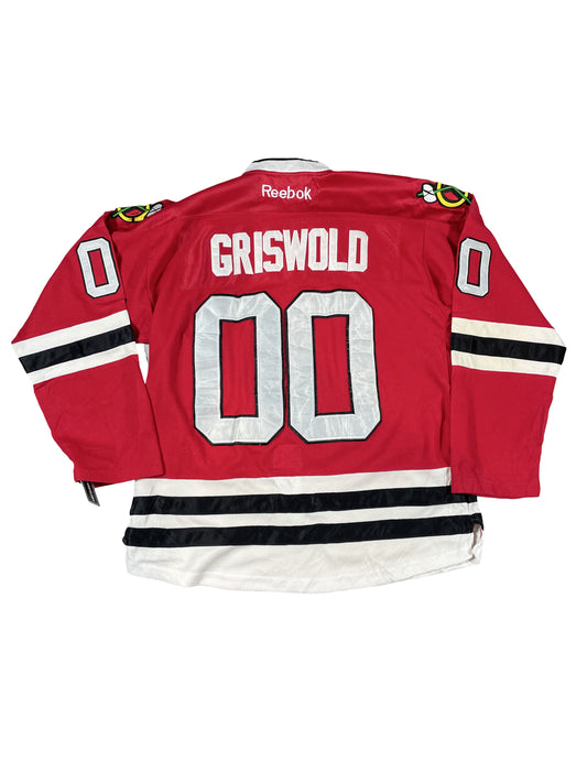 Vintage Chicago Blackhawks Clark Griswold #00 Movie Jersey - Red - Men’s XL