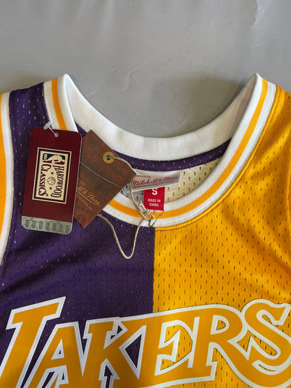 Mitchell & Ness Magic Johnson #32 Lakers Split Swingman Jersey – Small