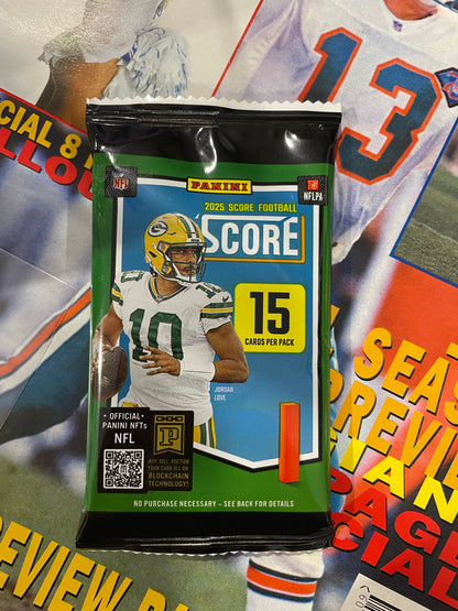 2025 Panini Score NFL Trading Card Pack – 15 Cards – Mega Box Pack