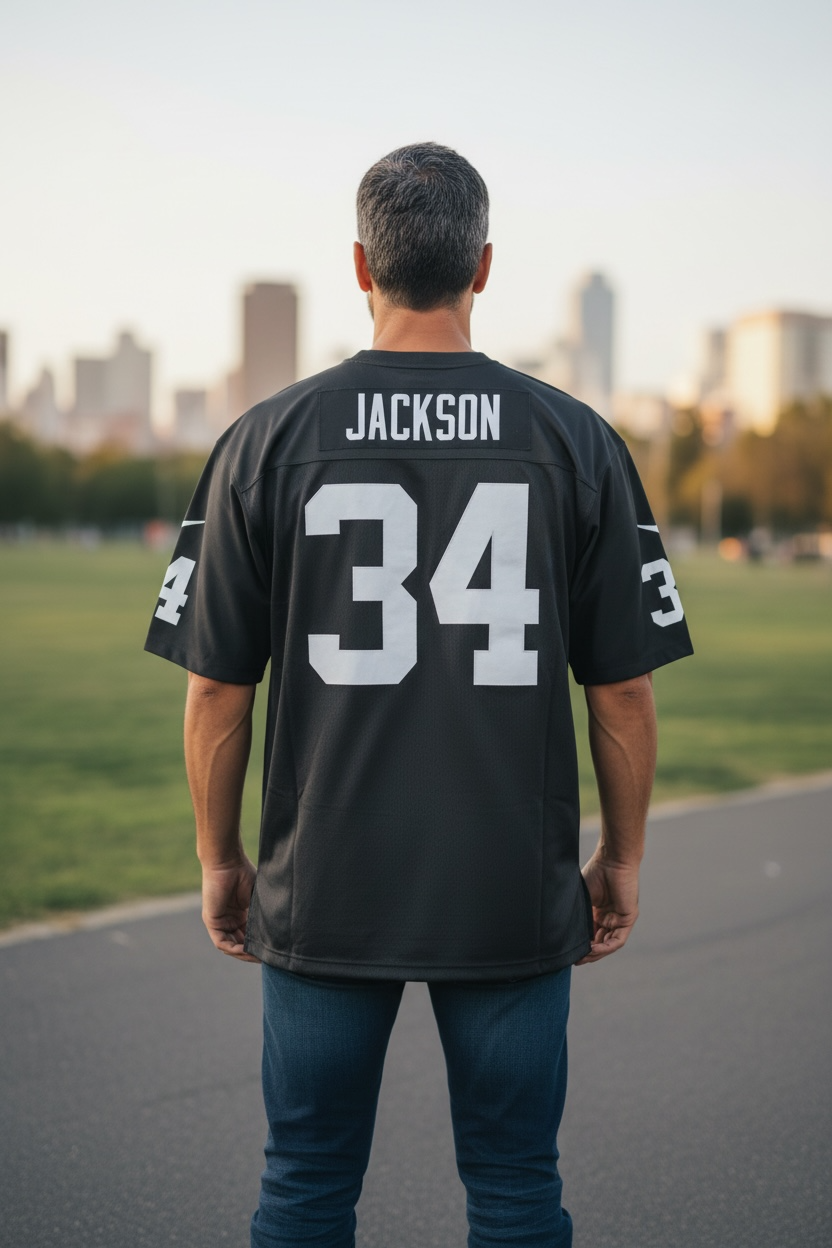 Bo Jackson Oakland Raiders #34 Throwback Jersey – Mitchell & Ness NFL Raiders Jersey Black