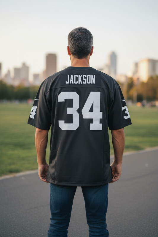 Bo Jackson Oakland Raiders #34 Throwback Jersey – Mitchell & Ness NFL Raiders Jersey Black