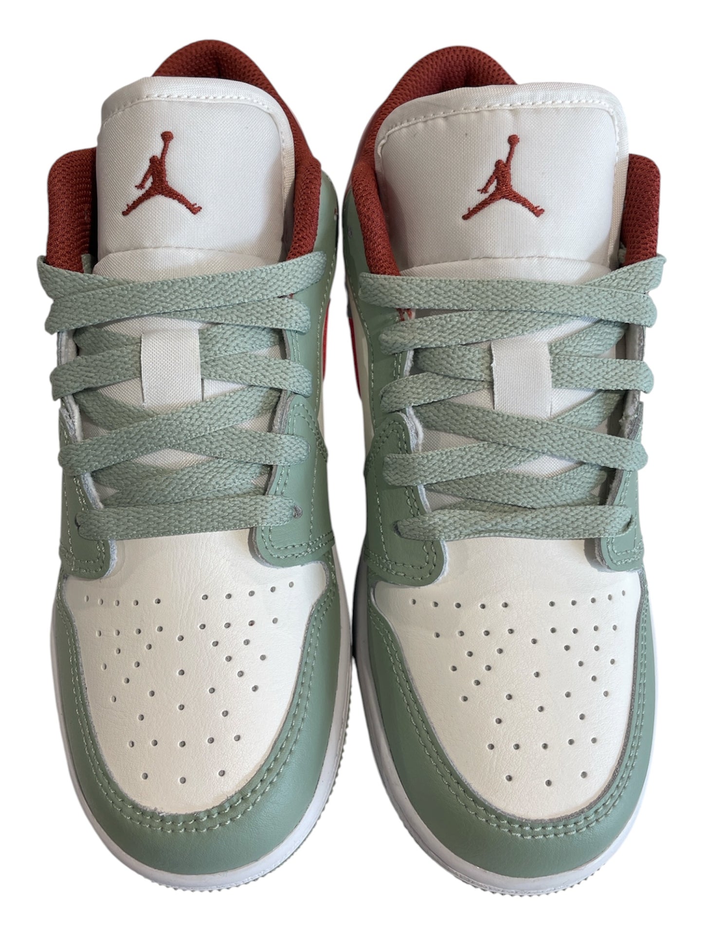 Air Jordan 1 Low Trainers – Mint Green & Red – UK 4.5