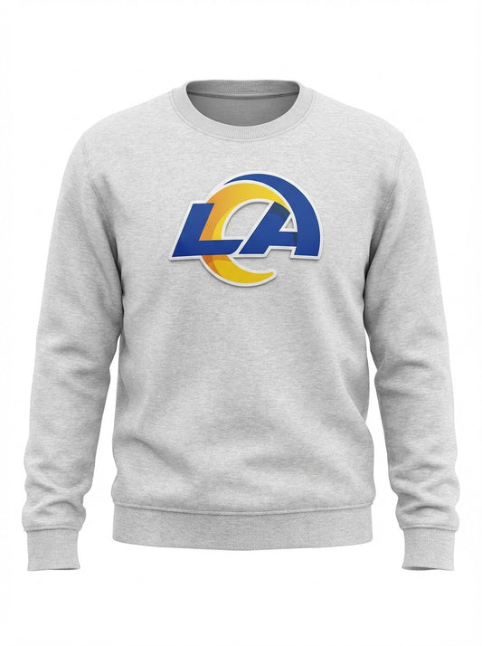Los Angeles Rams Fanatics Logo Crewneck Sweatshirt – Grey (Brand New)