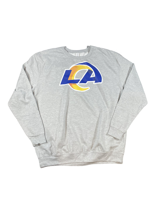 Los Angeles Rams Fanatics Logo Crewneck Sweatshirt – Grey (Brand New)