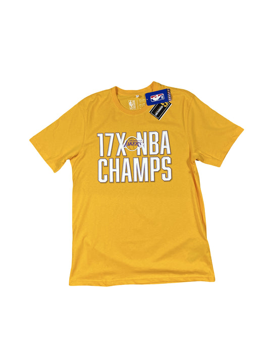 Los Angeles Lakers 17× NBA Champions T-Shirt – Gold – Official NBA – New with Tags