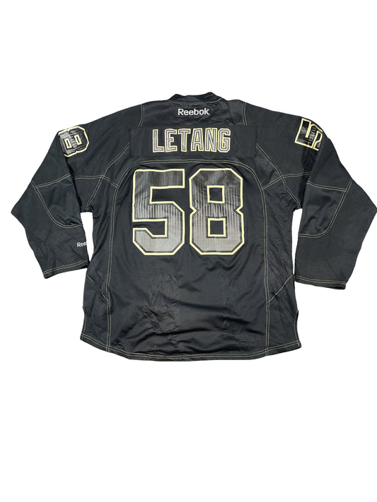 Vintage Pittsburgh Penguins Kris Letang #58 Reebok NHL Jersey - Black/Gold - Men’s XL
