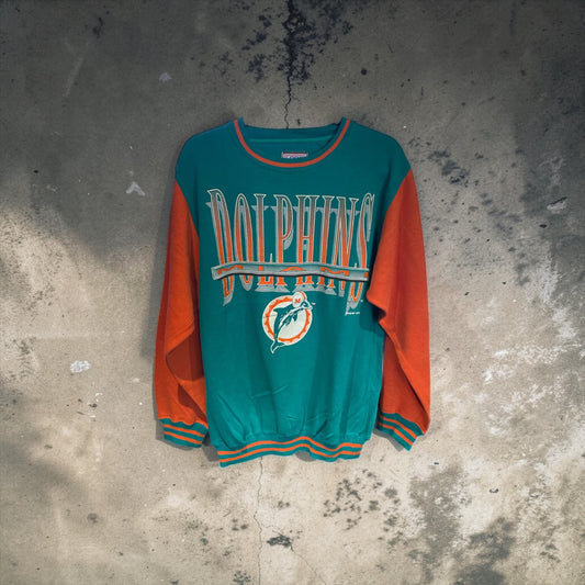 Vintage 90s Miami Dolphins Logo 7 NFL Sweatshirt Medium (Made in USA)