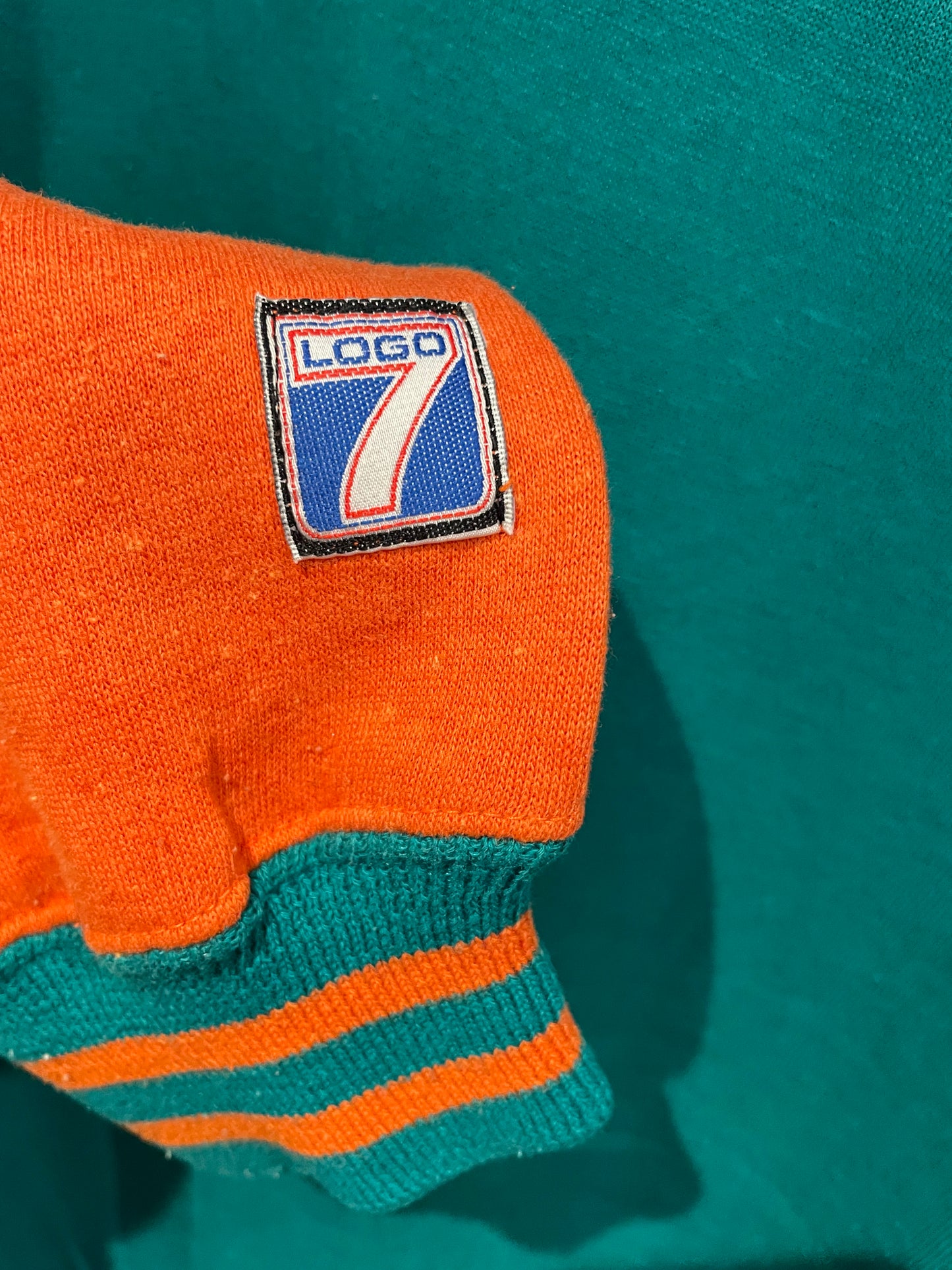 Vintage 90s Miami Dolphins Logo 7 NFL Sweatshirt Medium (Made in USA)