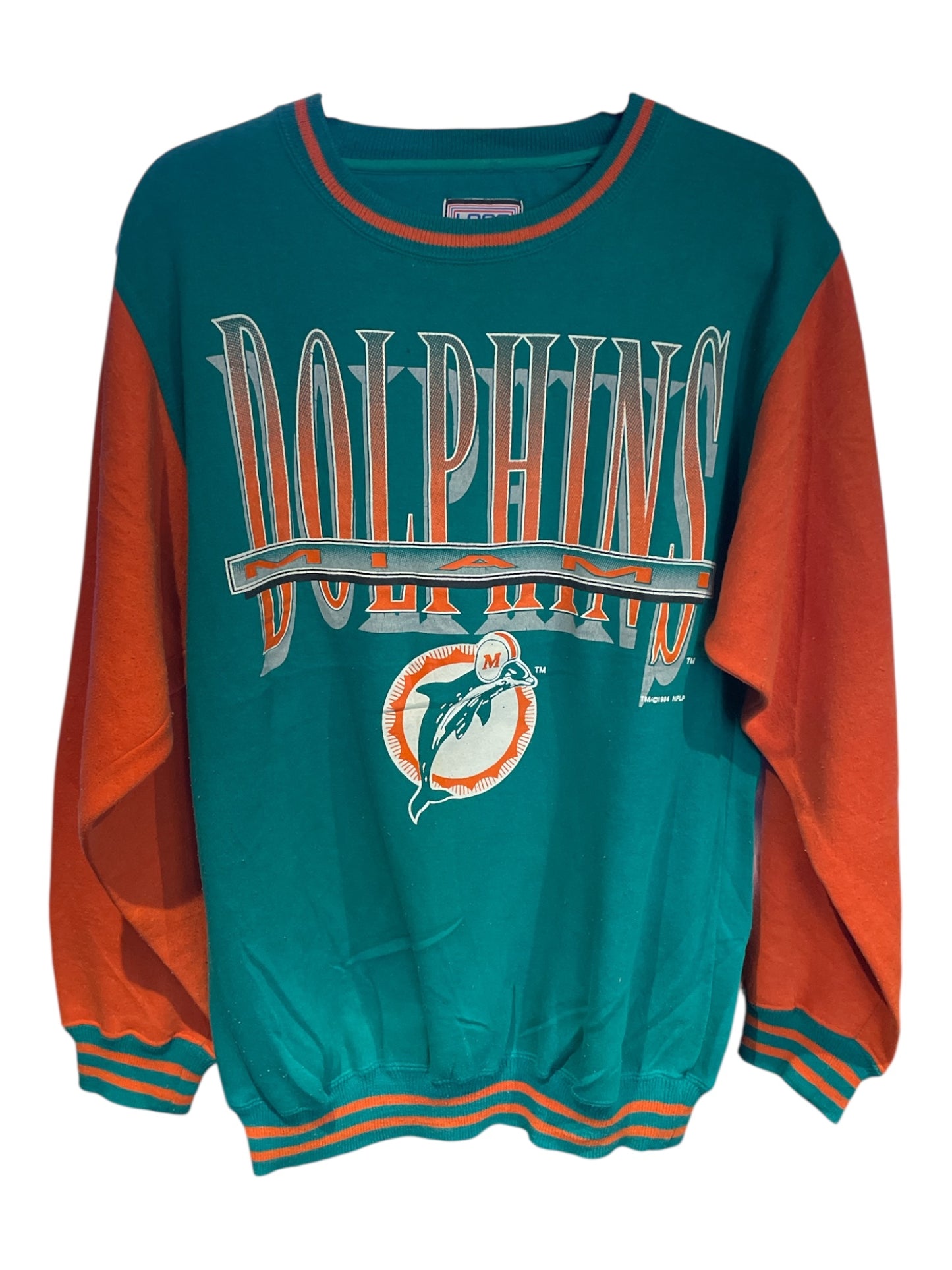 Vintage 90s Miami Dolphins Logo 7 NFL Sweatshirt Medium (Made in USA)