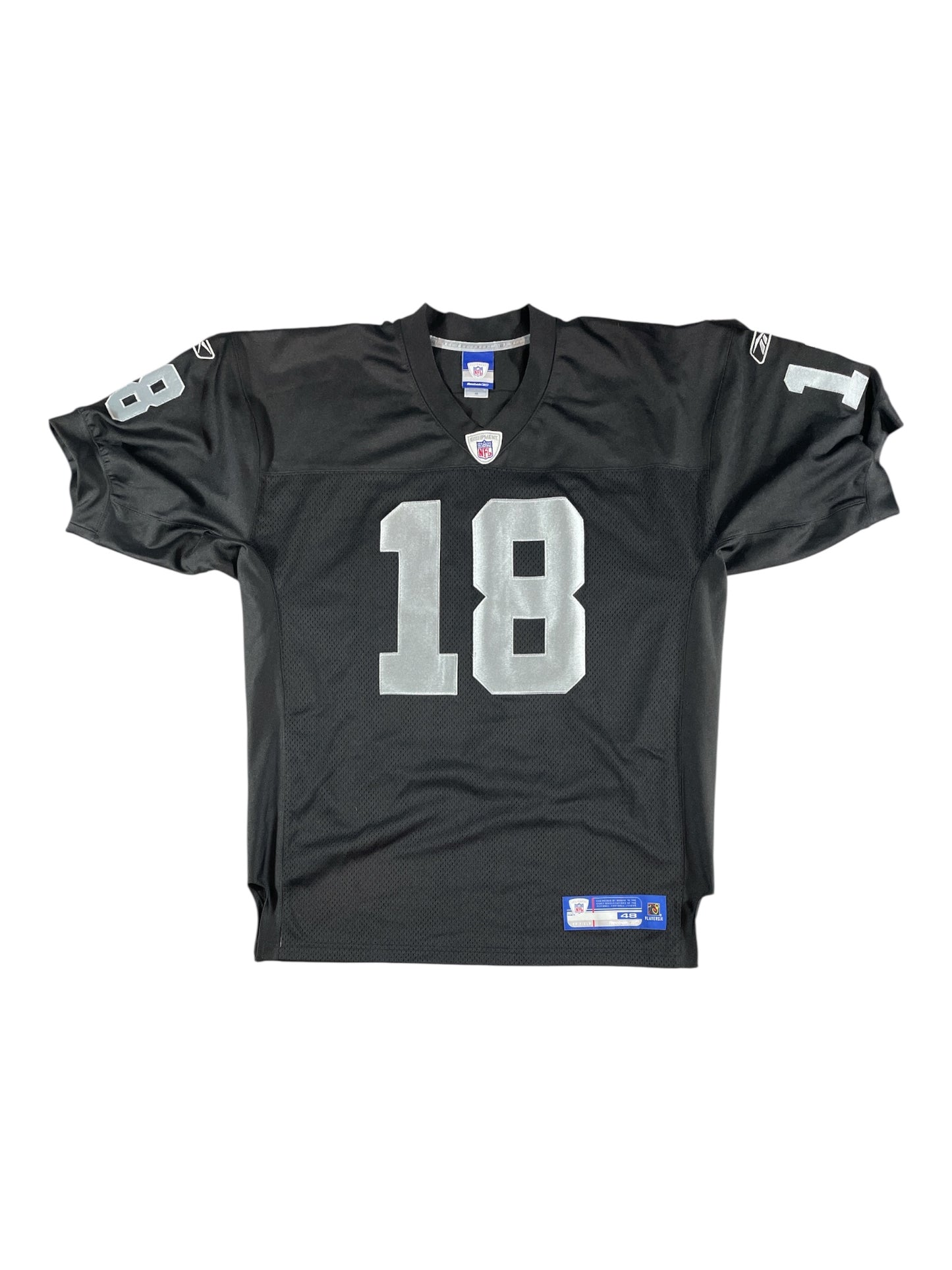 Randy Moss Oakland Raiders #18 NFL Jersey – Reebok Raiders Football Jersey Black XL