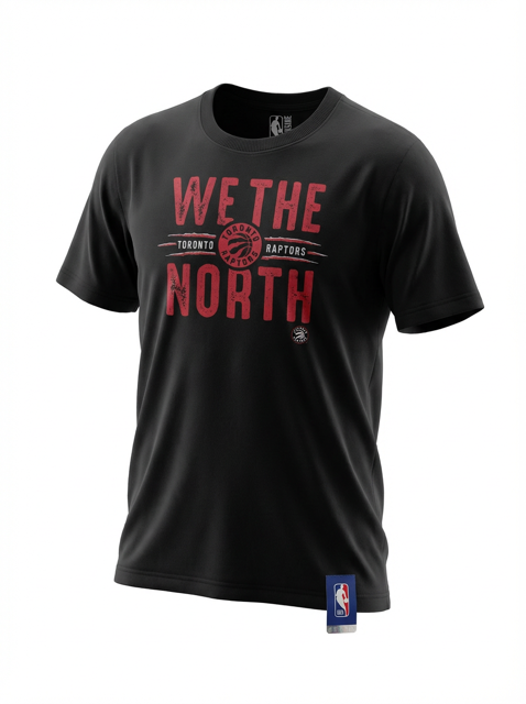 Official NBA Toronto Raptors "We The North" T-Shirt - Black - Teen Large (Fits Men's XS)