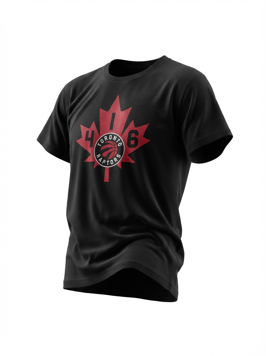 Official NBA Toronto Raptors "416" Graphic T-Shirt - Black - Men's M