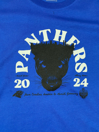 Carolina Panthers NFL Munich Game 2024 T-Shirt – Blue – Official NFL – New with Tags