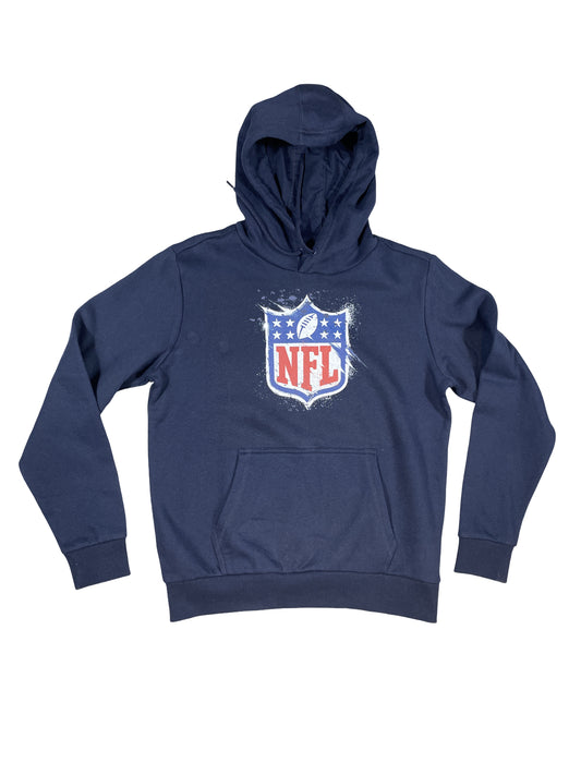 Official NFL Shield Logo Hoodie - Navy Blue - Size Small