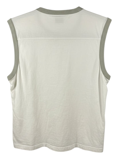 Vintage - Nike Basketball Sleeveless Training Vest #10 – Off-White / Red - Size Large