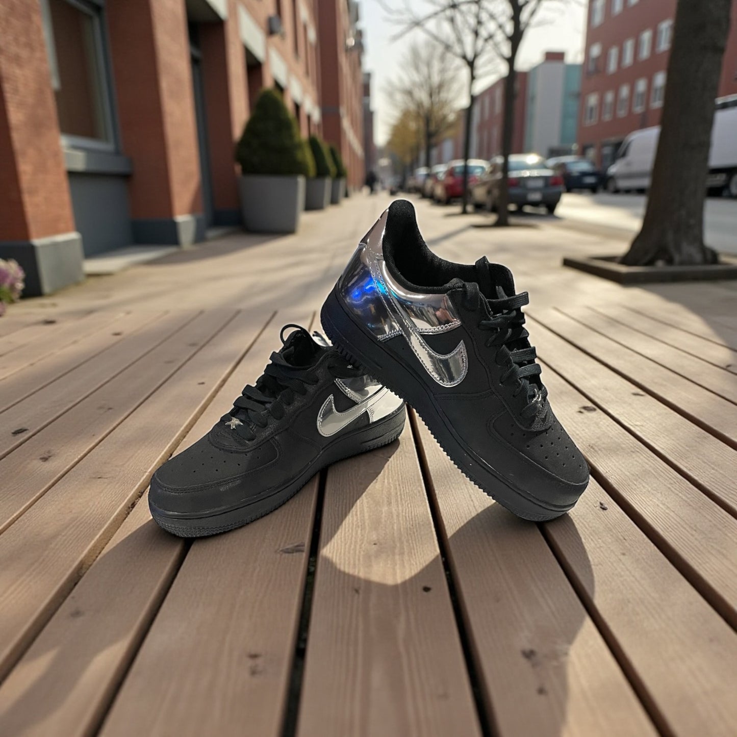 Nike Air Force 1 Low Retro “All-Star” HF2885-001 Black/Chrome – Reflective Leopard Graphic – Brand New