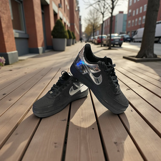 Nike Air Force 1 Low Retro “All-Star” HF2885-001 Black/Chrome – Reflective Leopard Graphic – Brand New