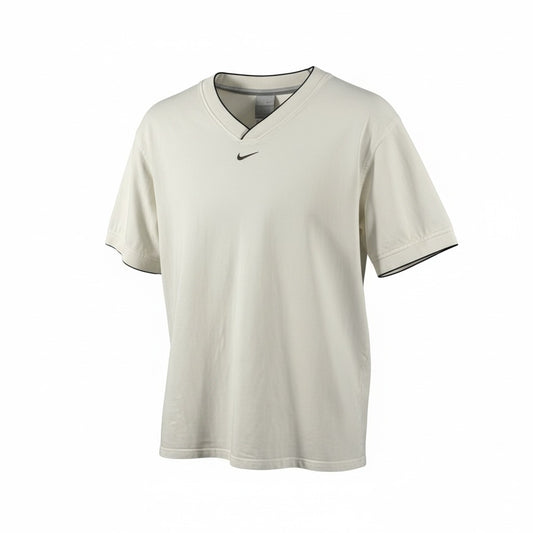 Nike V-Neck T-Shirt – Cream / Off-White (Pre-Loved)
