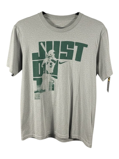 Nike “Just Do It” Graphic T-Shirt – Grey / Green NCAA Style (Pre-Loved)