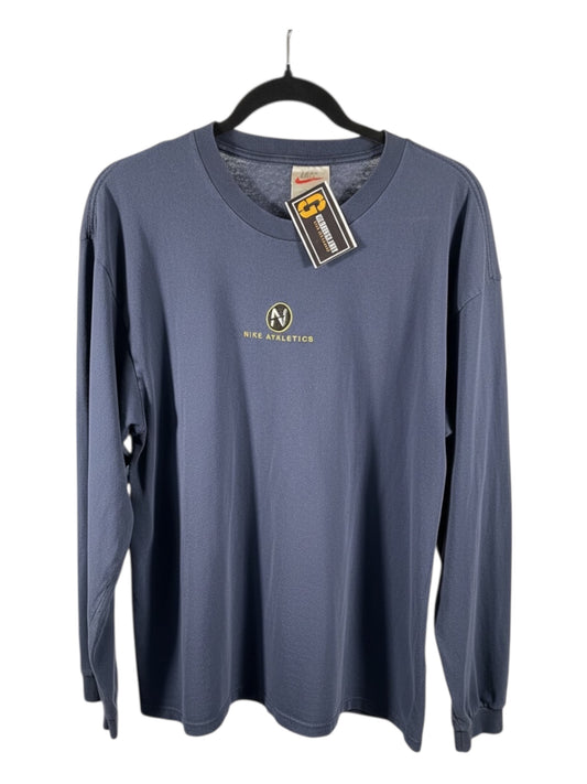 Nike Athletics Long Sleeve T-Shirt – Navy Minimal Logo Top (Pre-Loved)