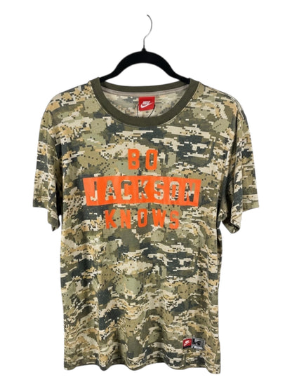 Nike “Bo Jackson Knows” Camo T-Shirt – Green Digital Camouflage Tee (Pre-Loved)
