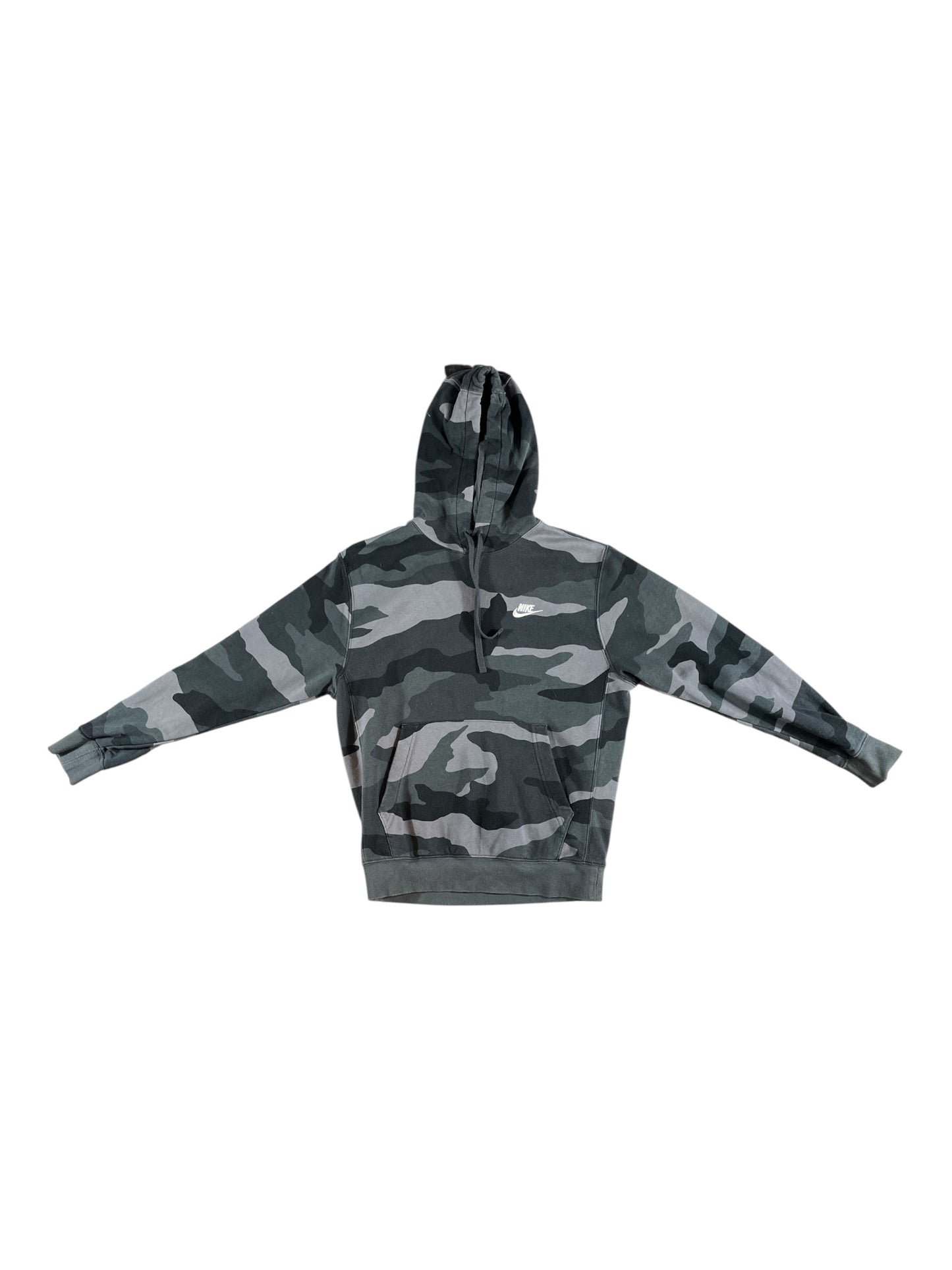 Vintage - Nike Camo Hoodie – Grey Camouflage – Men’s Small