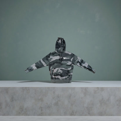 Vintage - Nike Camo Hoodie – Grey Camouflage – Men’s Small