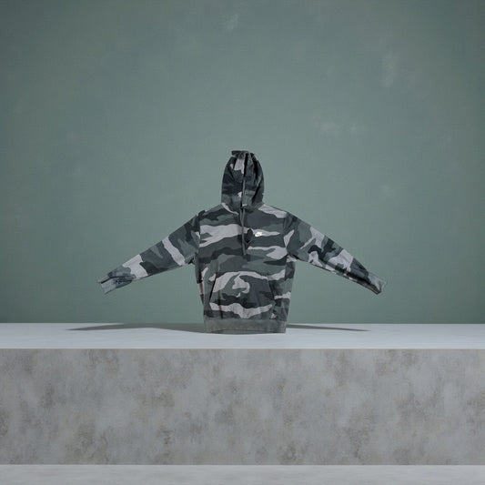 Vintage - Nike Camo Hoodie – Grey Camouflage – Men’s Small