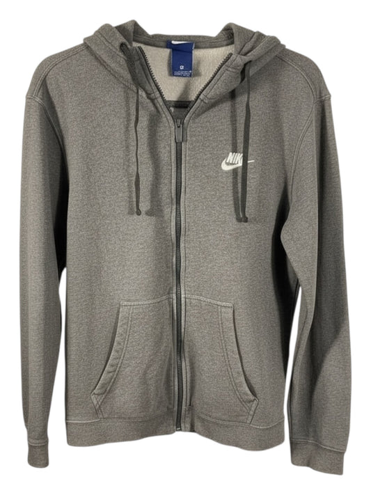 Vintage Nike Embroidered Spell-Out Zip Hoodie - Charcoal - Medium - 2000's