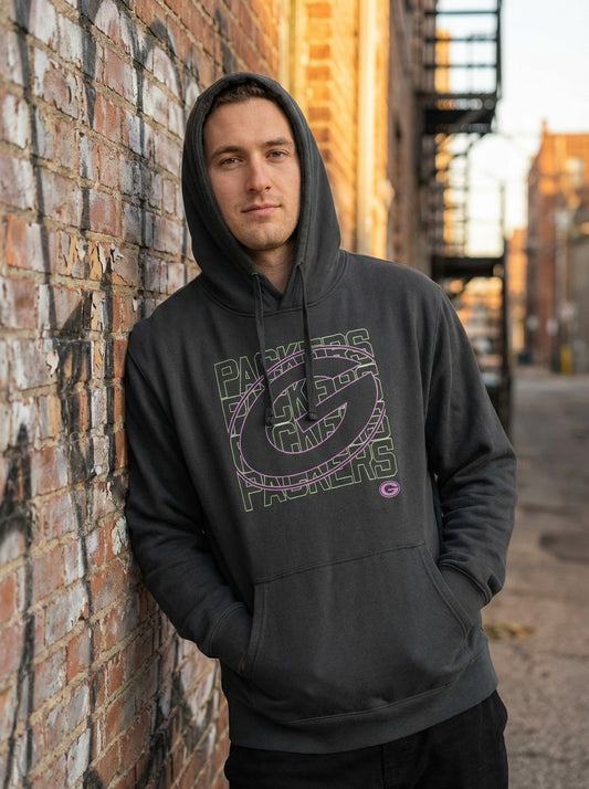 Green Bay Packers Black Hoodie – NFL Team Logo Pullover Sweatshirt
