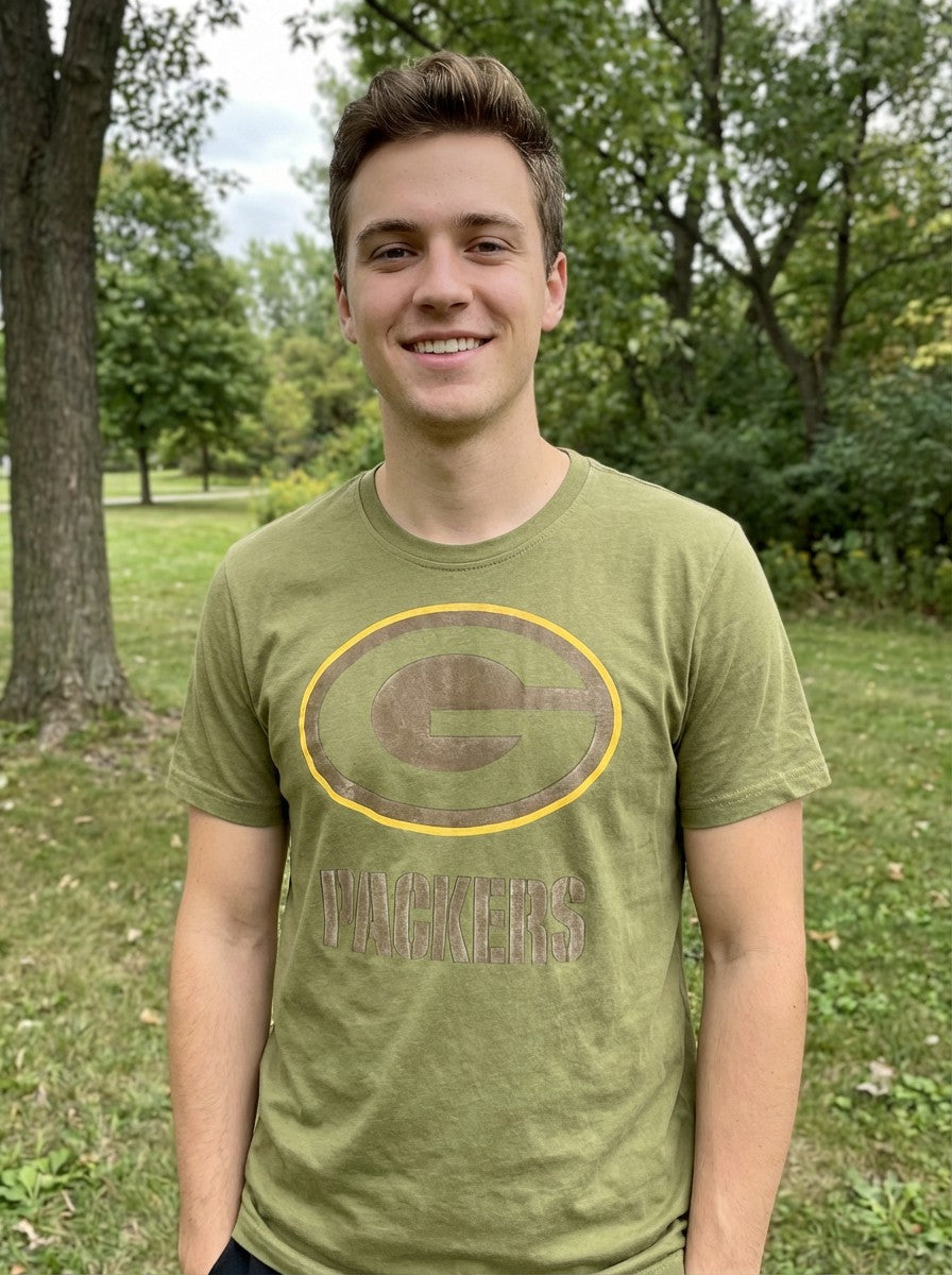 Green Bay Packers Olive T-Shirt – NFL Team Logo Tee | American Football Fanwear