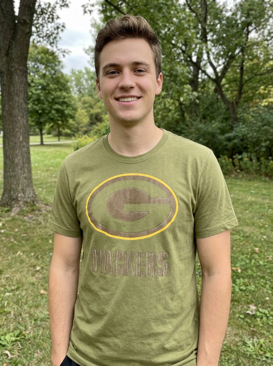Green Bay Packers Olive T-Shirt – NFL Team Logo Tee | American Football Fanwear