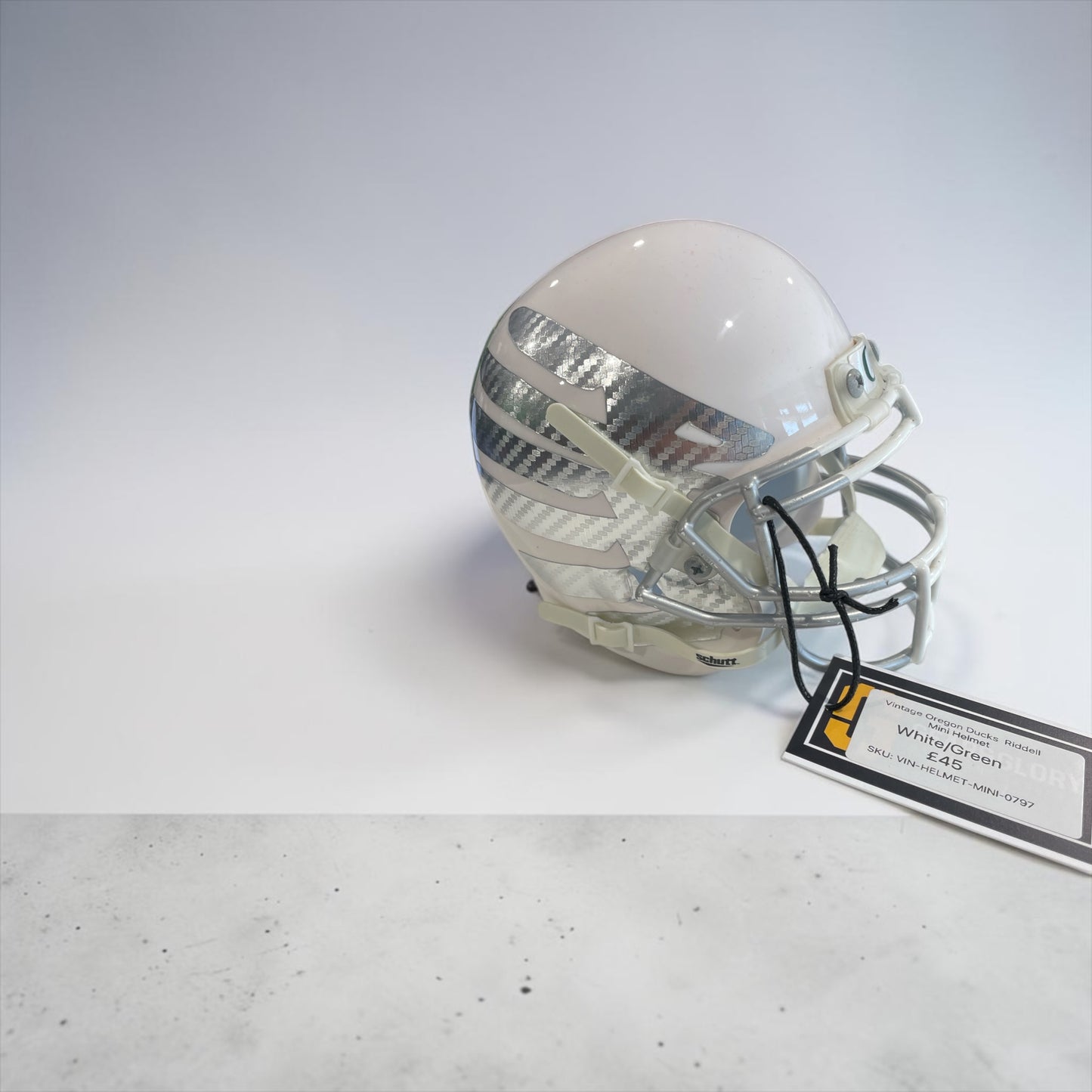 Oregon Ducks Schutt Mini Football Helmet – White & Green