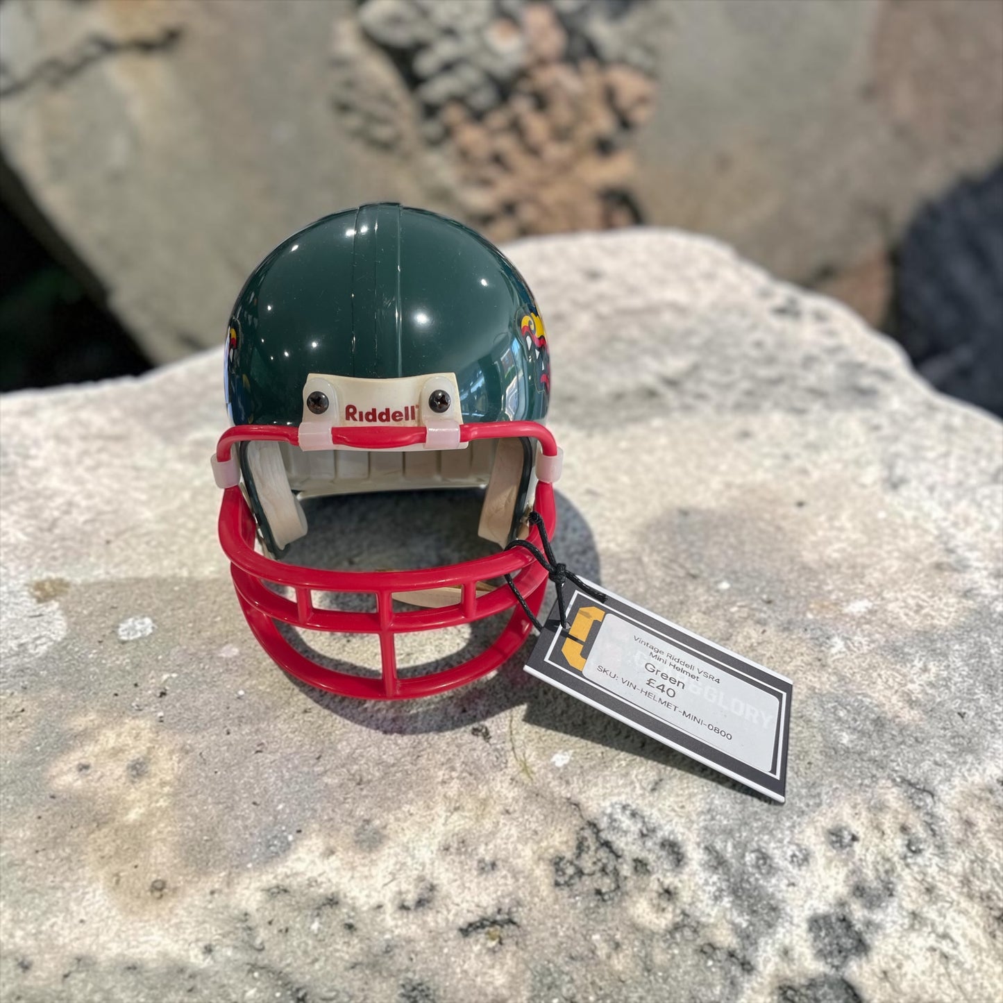 Vintage Riddell VSR4 Mini Football Helmet – Green Dragon Design