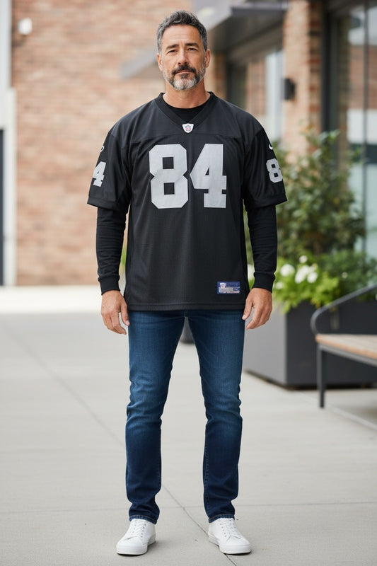 Jerry Porter Oakland Raiders #84 NFL Jersey – Reebok Raiders Football Jersey Black XXL