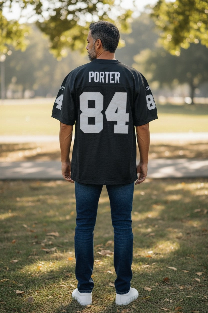 Jerry Porter Oakland Raiders #84 NFL Jersey – Reebok Raiders Football Jersey Black XXL