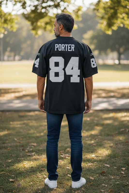 Jerry Porter Oakland Raiders #84 NFL Jersey – Reebok Raiders Football Jersey Black XXL