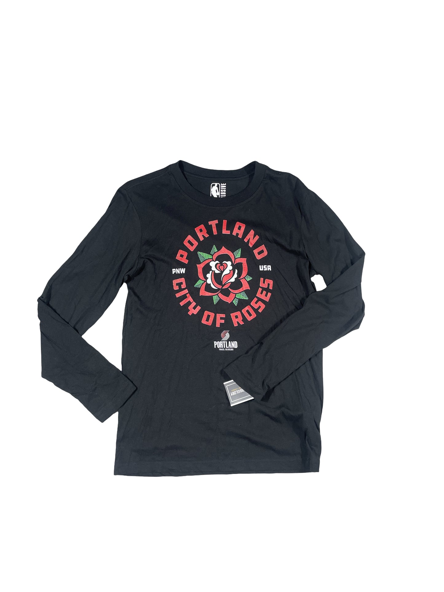 New NBA Portland Trail Blazers "City of Roses" Long Sleeve Tee – Size Small