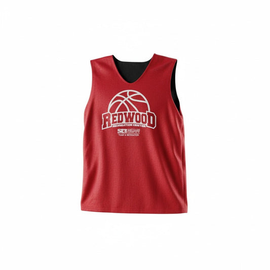 Vintage - Redwood Recreation Centre Reversible Basketball Jersey – Red / Black