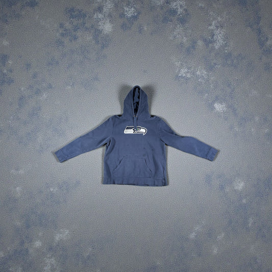 Vintage Seattle Seahawks Hoodie – Men’s XL – Navy – Pre-Loved (Stained)