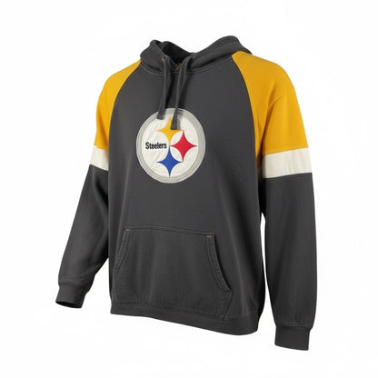 Vintage - Pittsburgh Steelers NFL Pullover Hoodie – Black & Gold Colour Block