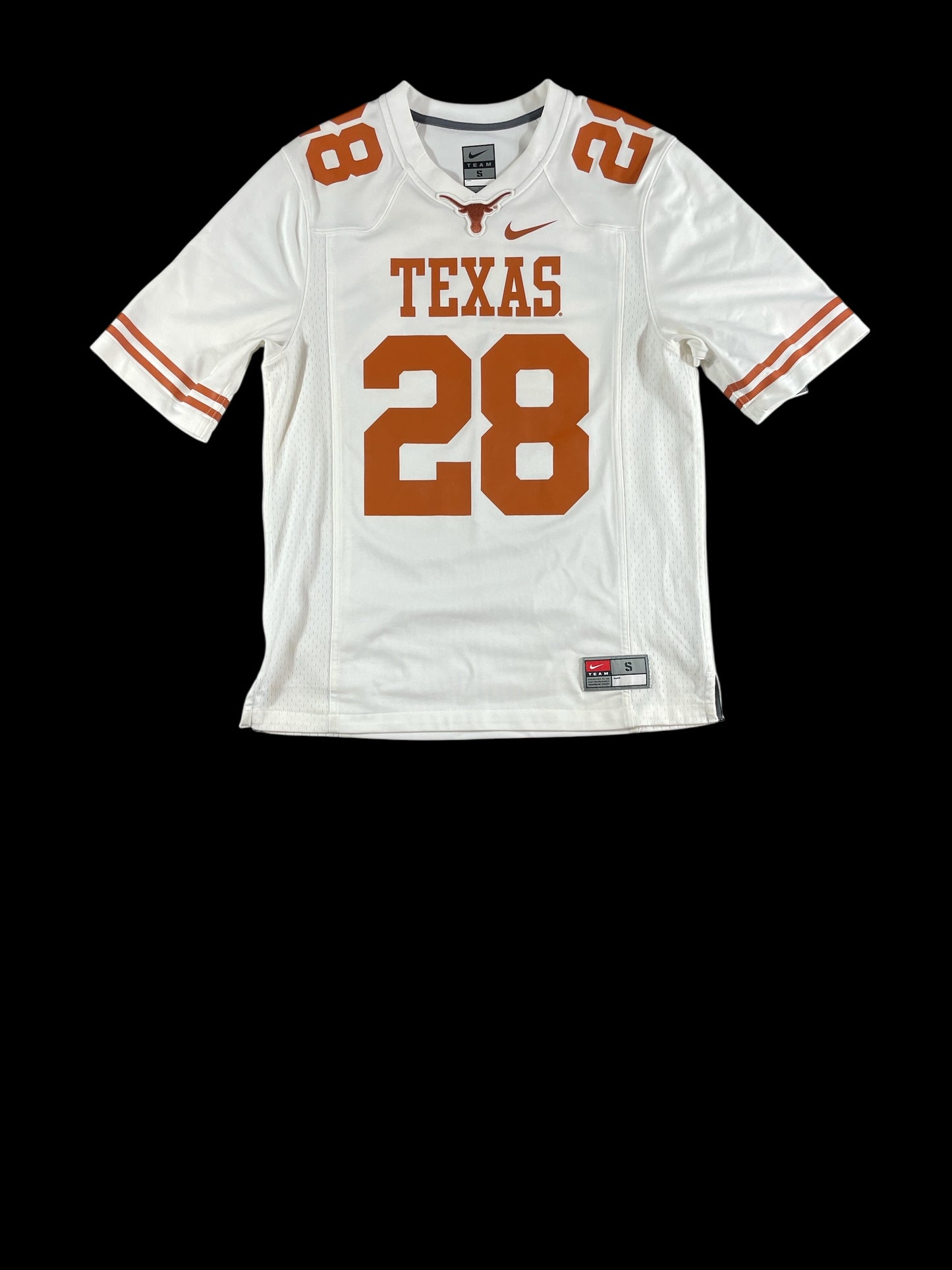 Texas Longhorns #28 Football Jersey Nike – NCAA College Football Jersey White – Men’s Small