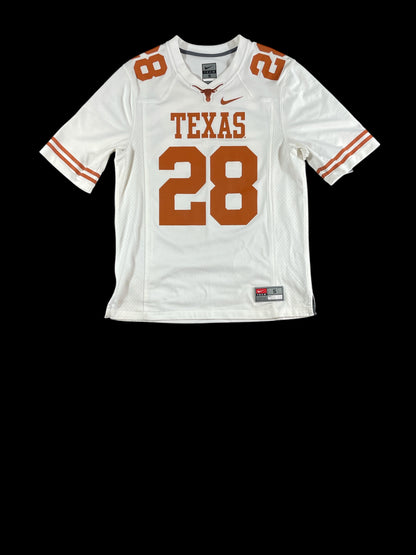 Texas Longhorns #28 Football Jersey Nike – NCAA College Football Jersey White – Men’s Small