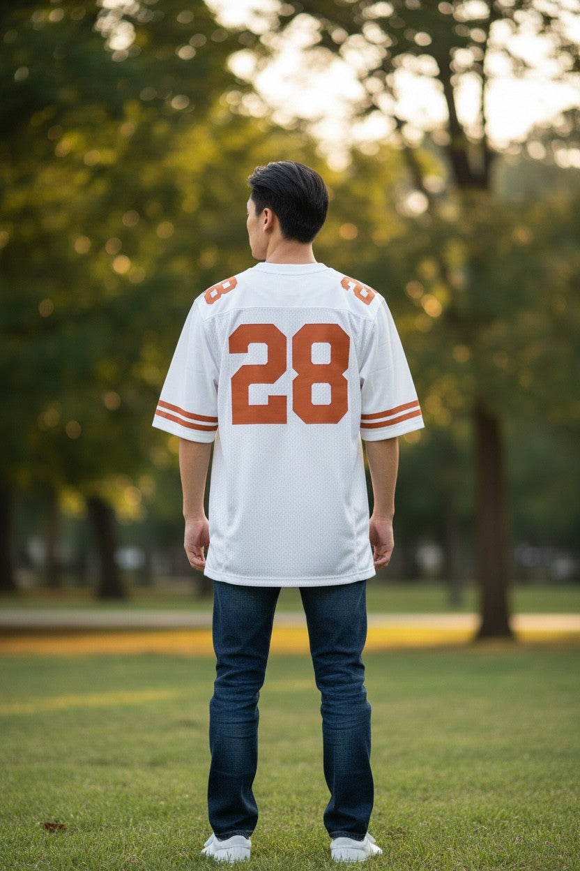 Texas Longhorns #28 Football Jersey Nike – NCAA College Football Jersey White – Men’s Small