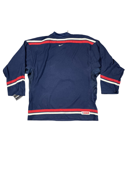 Vintage Nike Team USA 2002 Olympic IIHF Hockey Jersey - Navy - Men’s L